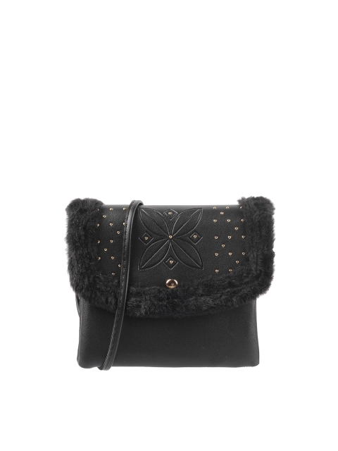

WALKWAY Women Black Embroidered Purse Clutch