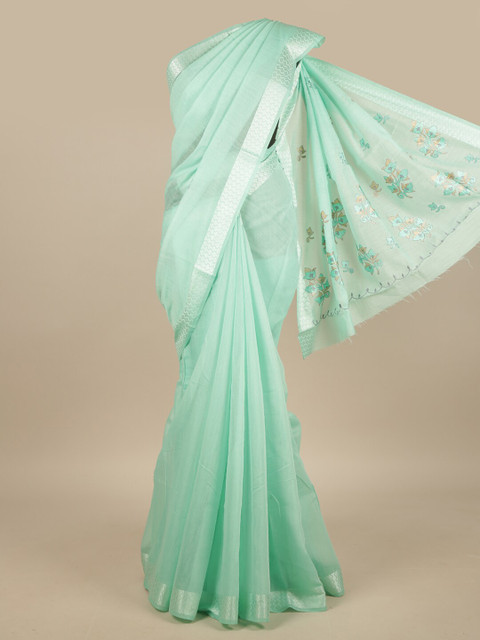

Pothys Green Floral Printed Saree