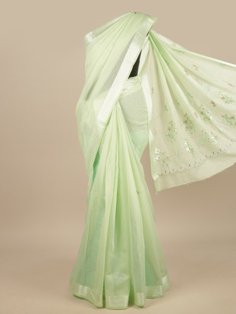 

Pothys Green Floral Printed Saree