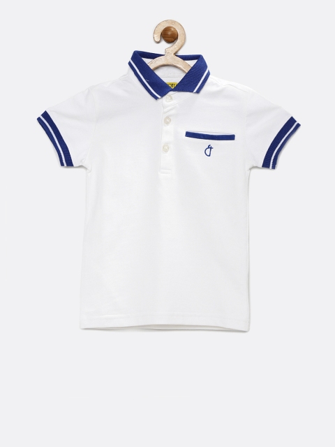 

Gini and Jony Boys White Solid Polo Collar T-Shirt