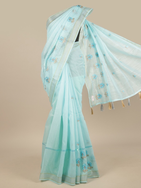 

Pothys Blue Floral Printed Saree