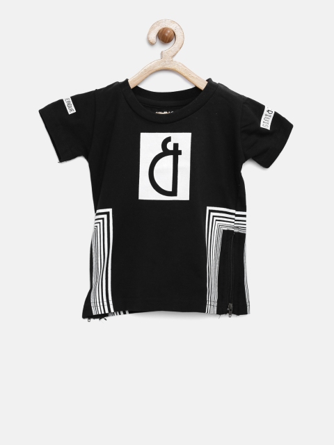 

Gini and Jony Boys Black Printed Round Neck T-Shirt