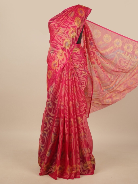 

Pothys Pink & Yellow Floral Saree