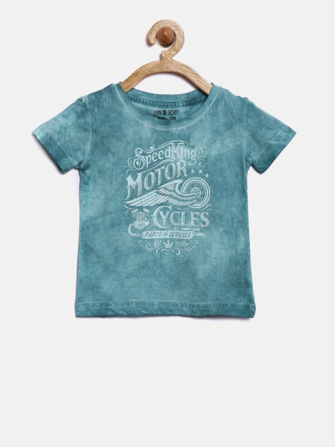 

Gini and Jony Boys Green Printed Round Neck T-shirt