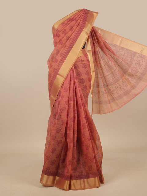 

Pothys Pink & Maroon Floral Saree