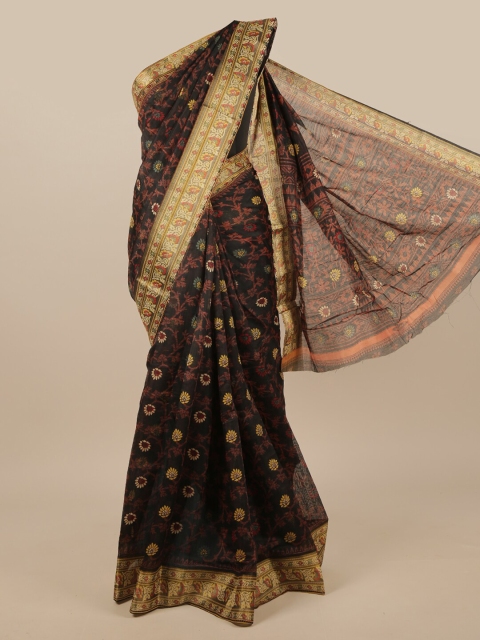 

Pothys Black & Grey Floral Saree