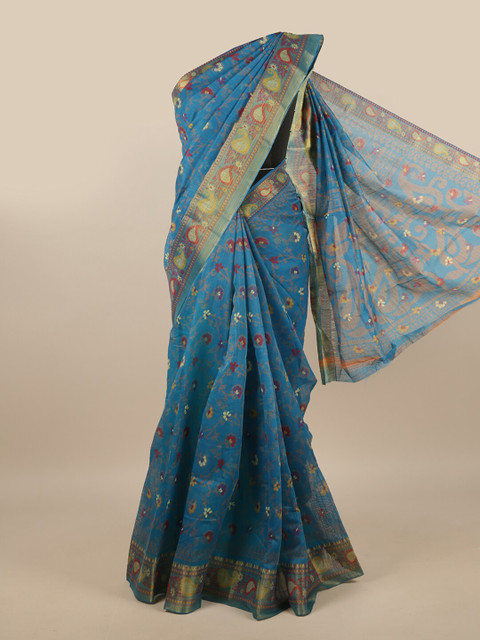 

Pothys Blue & Red Floral Saree