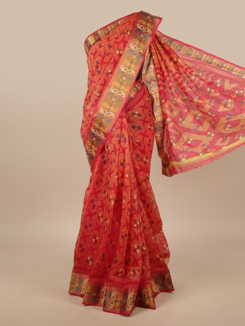 

Pothys Pink & Blue Floral Saree