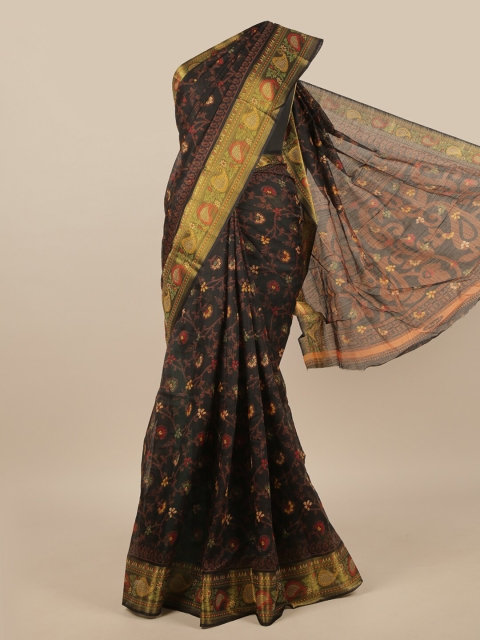 

Pothys Black & Red Floral Saree