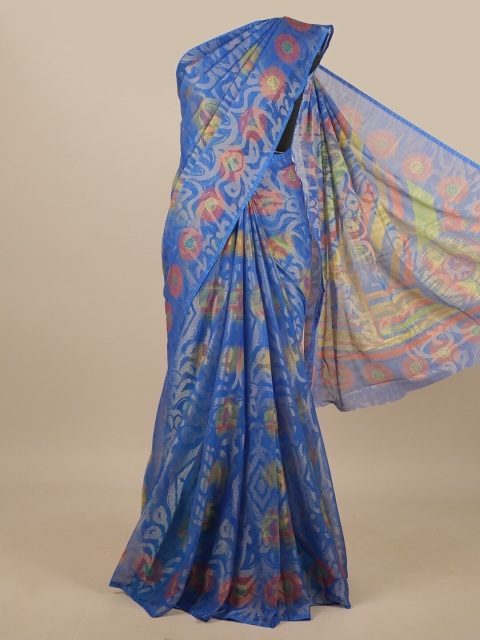 

Pothys Blue & Red Floral Saree