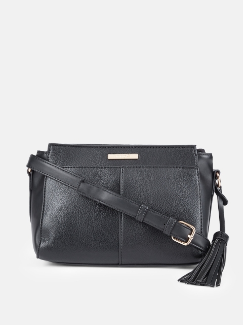 

Forever Glam by Pantaloons Black Structured Handheld Bag with Tasselled