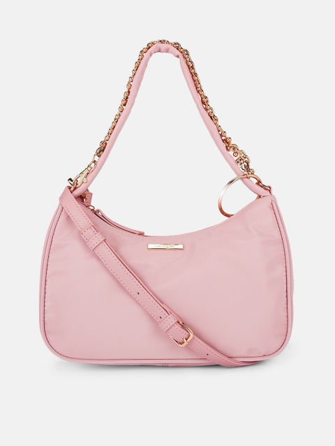 

Forever Glam by Pantaloons Pink Half Moon Hobo Bag
