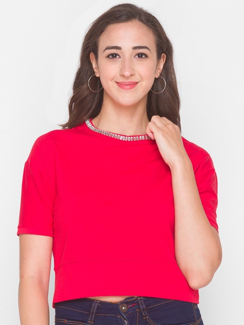 

ZOLA Red Regular Pure Cotton Top