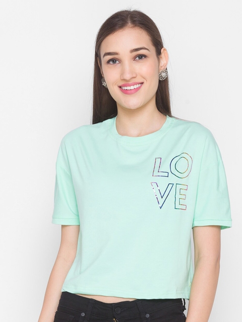 

ZOLA Turquoise Blue Regular Crop Top