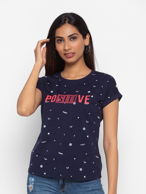 

ZOLA Navy Blue Regular Cotton Top