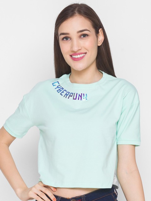 

ZOLA Turquoise Blue Regular Crop Top