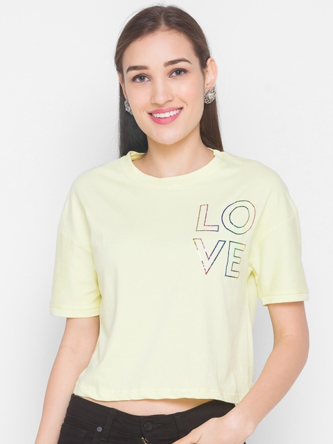 

ZOLA Yellow Typography Printed T-Shirt