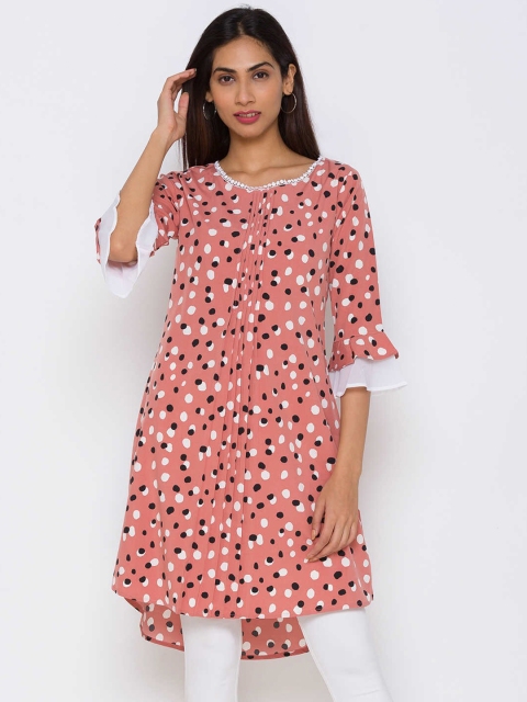 

ZOLA Peach-Coloured Printed Tunic