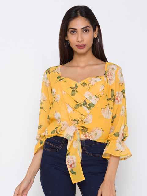 

ZOLA Yellow Floral Regular Top
