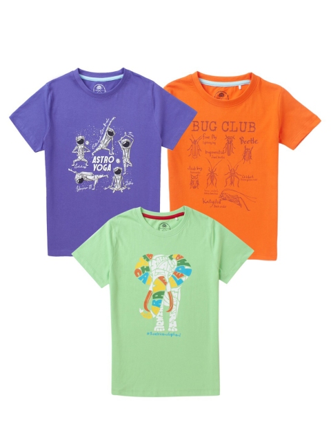 

Cub McPaws Boys Pack of 3 Printed T-shirts, Purple