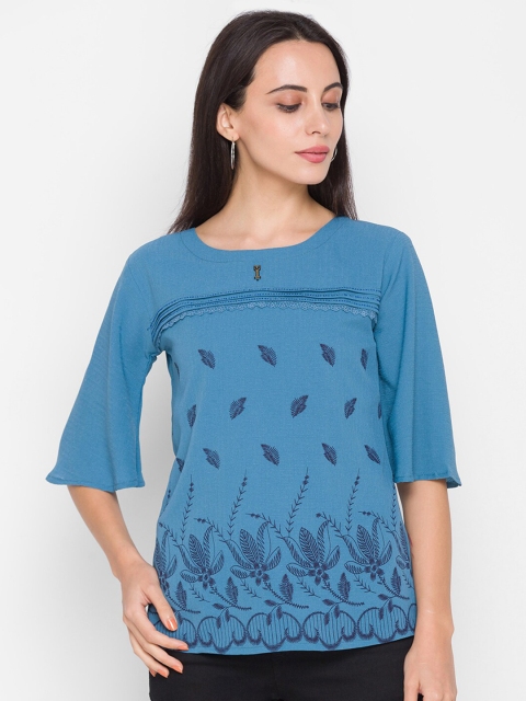 

ZOLA Blue Floral Regular Top
