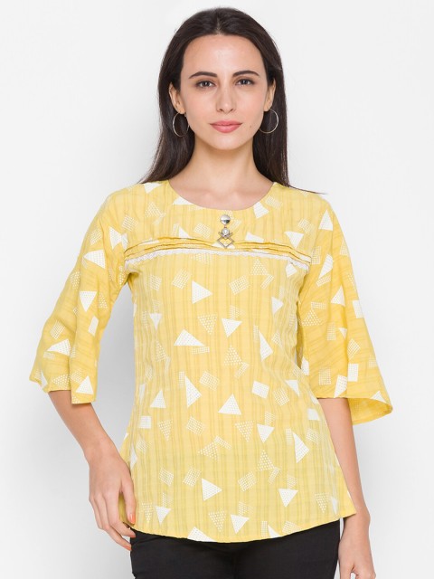 

ZOLA Yellow Geometric Regular Top