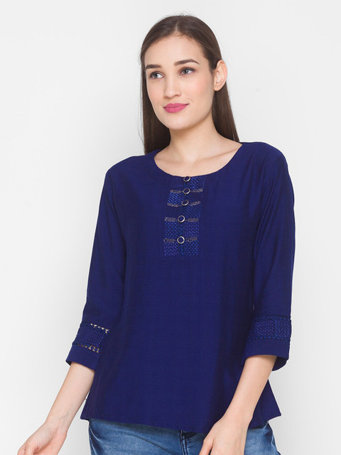 

ZOLA Blue Solid Regular Top