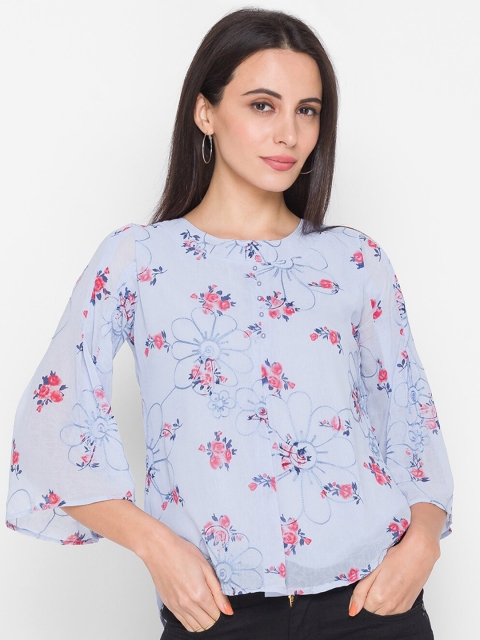 

ZOLA Woman Blue Floral Regular Top