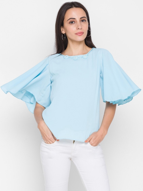 

ZOLA Woman Blue Flared Sleeves Regular Top