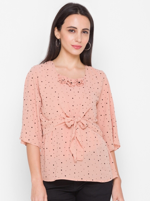 

ZOLA Woman Peach-Coloured Cinched Waist Top
