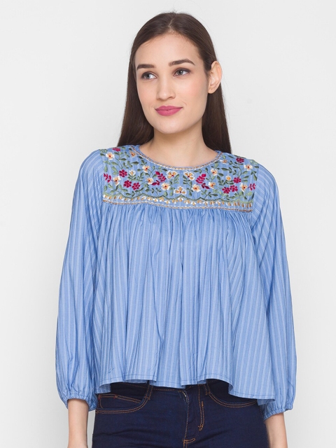 

ZOLA Woman Turquoise Blue A-Line Top