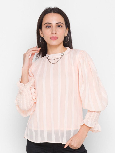 

ZOLA Woman Peach-Coloured Bishop Sleeves Regular Top