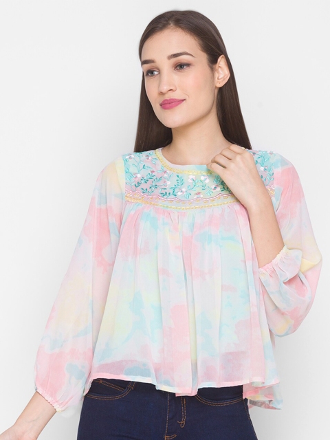 

ZOLA Woman Peach Floral A-Line Top