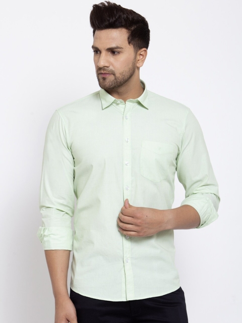 

Canstol Men Green Opaque Semiformal Shirt