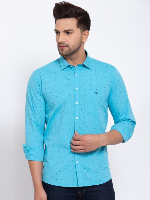 

Canstol Men Blue Opaque Printed Casual Shirt