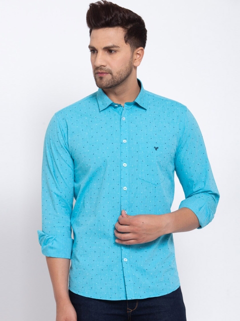 

Canstol Men Blue Opaque Printed Casual Shirt