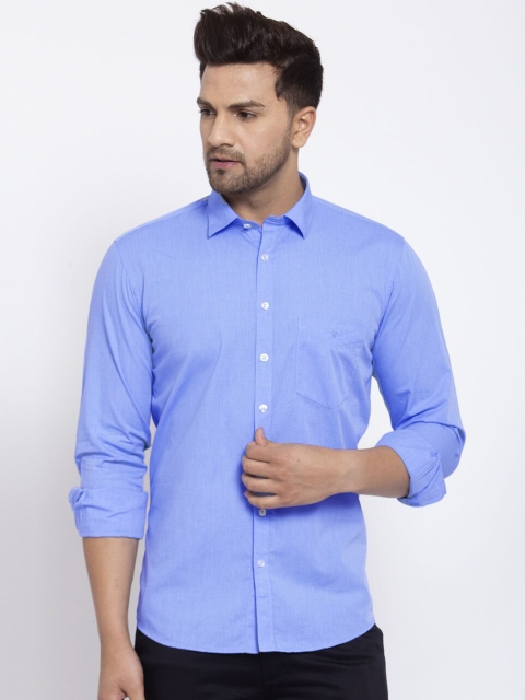 

Canstol Men Blue Opaque Semiformal Shirt