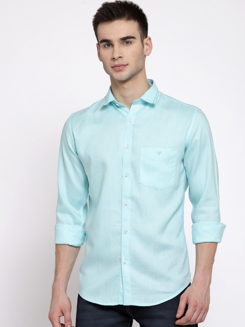 

Canstol Men Sea Green Opaque Casual Shirt