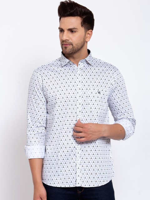 

Canstol Men White & Black Printed Casual Shirt