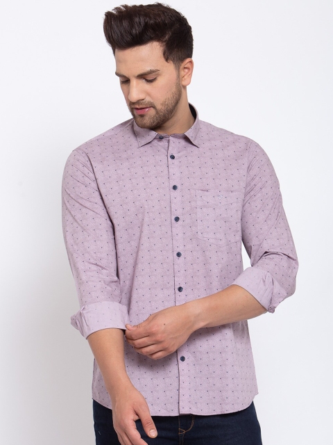 

Canstol Men Purple & Blue Opaque Checked Pure Cotton Casual Shirt