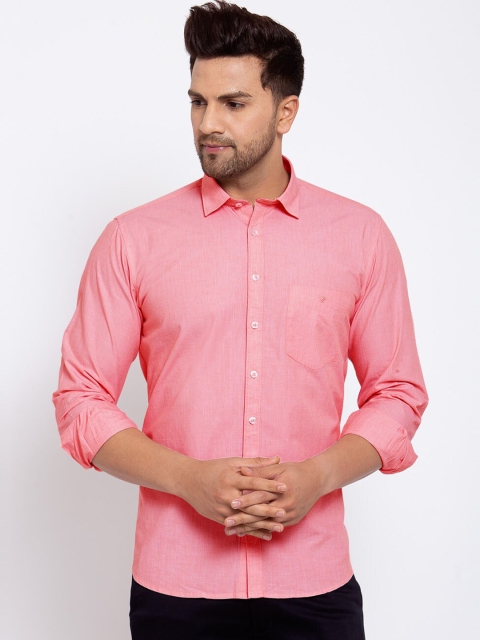 

Canstol Men Red Opaque Casual Shirt