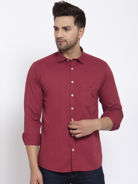 

Canstol Men Maroon Opaque Pure Cotton Casual Shirt