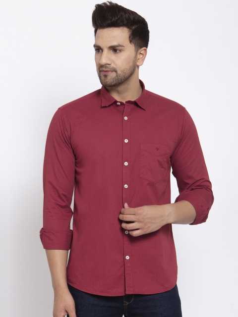 

Canstol Men Maroon Opaque Pure Cotton Casual Shirt