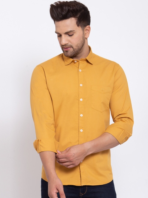 

Canstol Men Mustard Opaque Casual Shirt