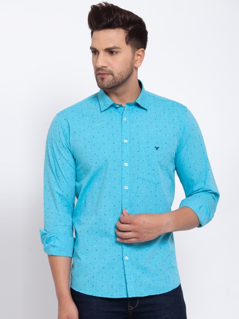 

Canstol Men Blue Opaque Printed Casual Shirt