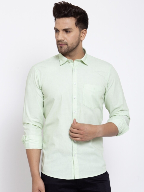 

Canstol Men Green Opaque Casual Shirt