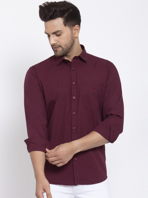 

Canstol Men Maroon Opaque Casual Shirt