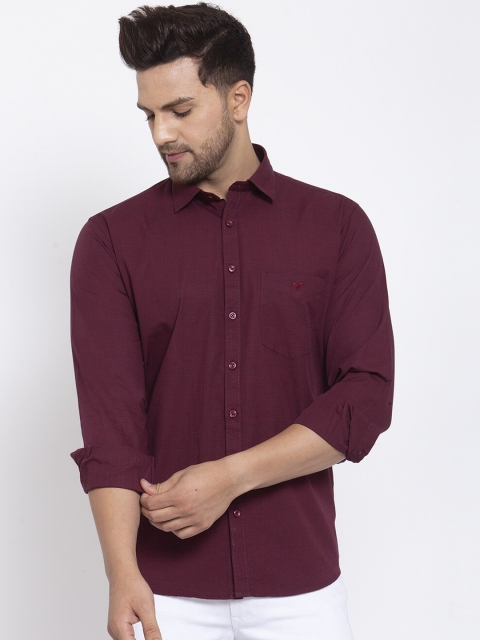 

Canstol Men Maroon Opaque Casual Shirt