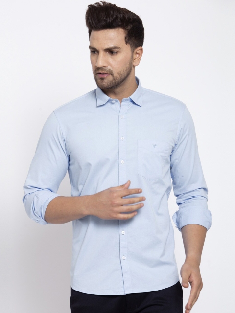 

Canstol Men Blue Opaque Casual Shirt