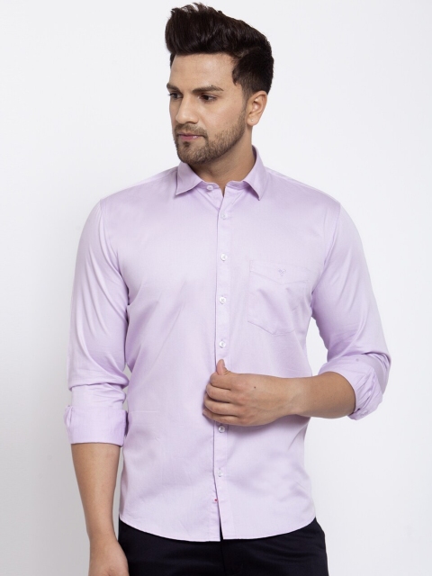 

Canstol Men Purple Opaque Pure Cotton Casual Shirt